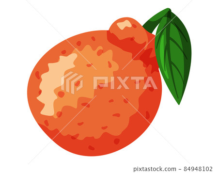 Mandarins plucked with twig and leaves. Orange juicy tangerines in blue bowl isolated on white 84948102