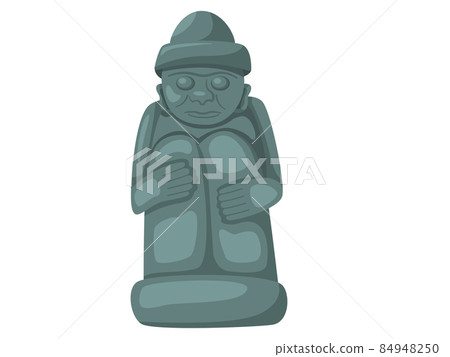 Ancient stone sculpture, dol haleubang stone statue, historical human figure carved from large rock Ancient stone sculpture, dol haleubang stone statue, historical human figure carved from large rock 84948250