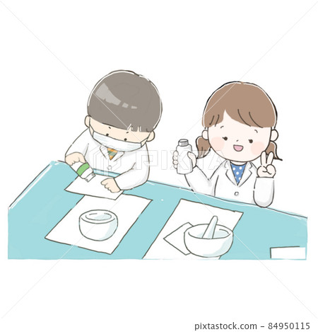 享受藥劑師體驗的孩子 84950115