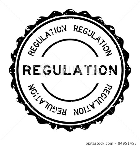 Grunge black regulation word round rubber seal stamp on white background Grunge black regulation word round rubber seal stamp on white background 84951455