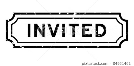 Grunge black invited word rubber seal stamp on white background Grunge black invited word rubber seal stamp on white background 84951461
