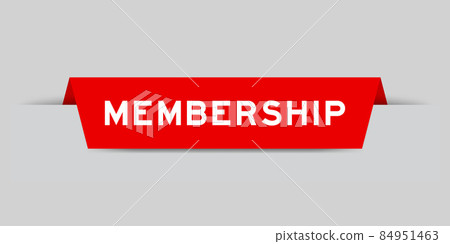 Red color inserted label with word membership on gray background Red color inserted label with word membership on gray background 84951463