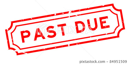 Grunge red past due word rubber seal stamp on white background 84951509