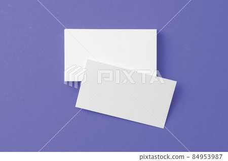 Blank paper business mock up on purple background 84953987