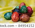 Scratched and colorful easter eggs 84954152