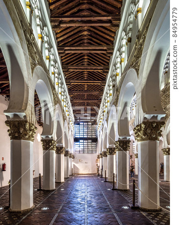 White arches at Ancient Sinagoga de Santa Maria La Blanca, Synagogue in Toledo, Spain White arches at Ancient Sinagoga de Santa Maria La Blanca, Synagogue in Toledo, Spain 84954779