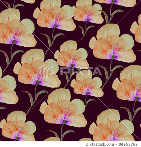 Watercolor bright floral seamless repeating... - Stock Illustration ...