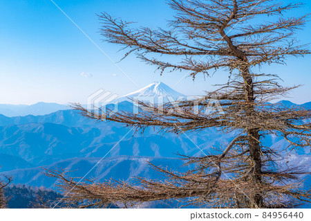 Mountain climbing scenery of Mt. Kumotori in winter [Tokyo] 84956440