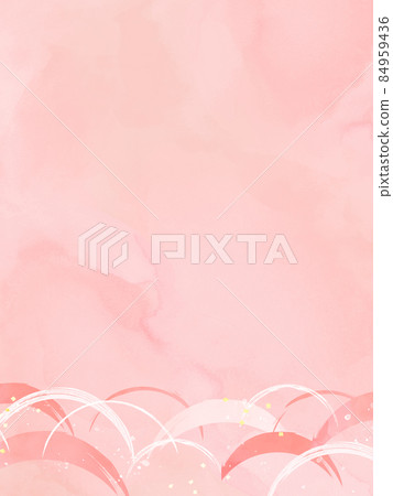 Pink watercolor texture and wave background material 84959436