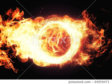 燃燒的火球的插圖 燃燒的火球的插圖 84959471