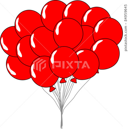 很多漂亮的紅氣球 84959645