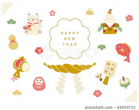 Material that can be used for Japanese style and New Year's cards Material that can be used for Japanese style and New Year's cards 84959732