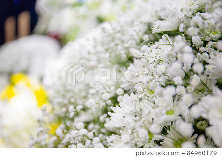 Funeral hall flower altar 84960179