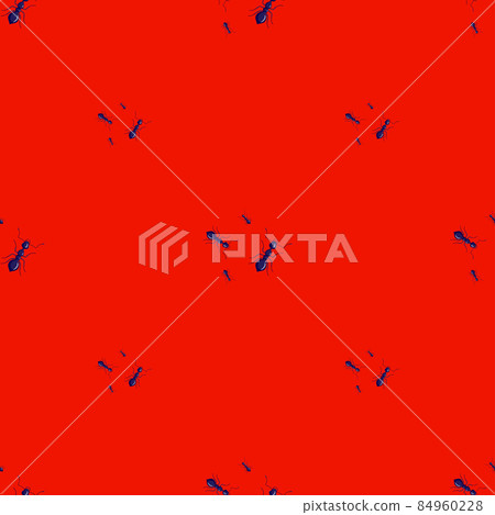 Ants seamless pattern. Insects on colorful background. Vector illustration for textile 84960228