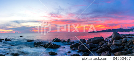 The scenery sky vibrant colors in sunset time at Phuket,Thailand. The scenery sky vibrant colors in sunset time at Phuket,Thailand. 84960467