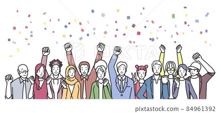 Diversity Guts pose diverse people 84961392