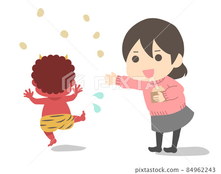 Setsubun_a girl who sows beans_roasted soybeans 84962243