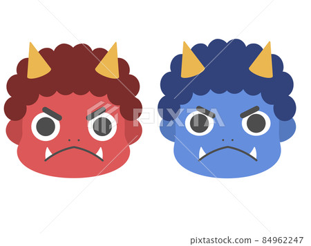Setsubun_Red Demon and Blue Demon Face Icon 84962247