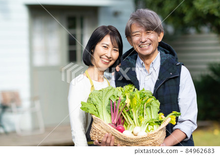 慢生活老年夫婦農業 84962683