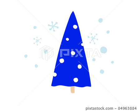 可愛的聖誕樹、雪和水晶/手寫插圖 可愛的聖誕樹、雪和水晶/手寫插圖 84963884