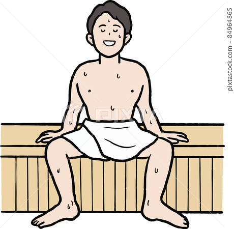 一個人進入桑拿的插圖素材 一個人進入桑拿的插圖素材 84964865