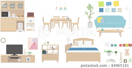 家具和室內設計的矢量插圖集 家具和室內設計的矢量插圖集 84965191