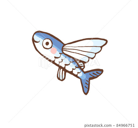 飛魚的鬆散手繪插圖 飛魚的鬆散手繪插圖 84966751