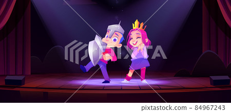 Children play performance on theater stage 84967243