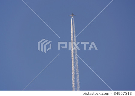 Blue sky and airplane Blue sky and airplane 84967518