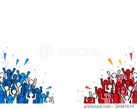 A large number of people supporting (red / blue) confrontation background / frame material A large number of people supporting (red / blue) confrontation background / frame material 84967629