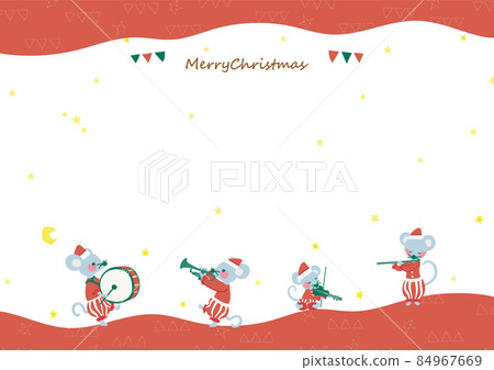 受老鼠祝福的聖誕卡:橫著 受老鼠祝福的聖誕卡:橫著 84967669