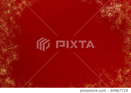 紅色和金色日本紙的日式背景材料 84967729
