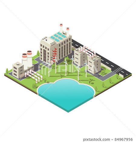 Colored Factory Territory Isometric Colored Factory Territory Isometric 84967956
