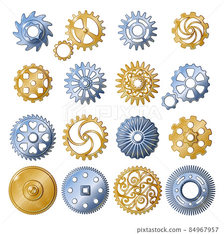 Retro Gear Elements Set Retro Gear Elements Set 84967957
