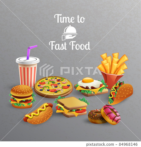 Fast Food Cartoon Illustration Fast Food Cartoon Illustration 84968146
