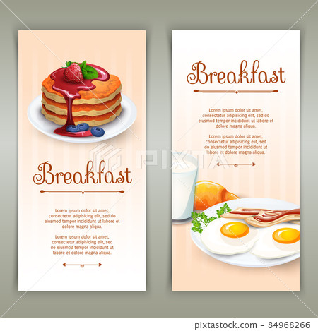 Breakfast 2 vertical banners set Breakfast 2 vertical banners set 84968266