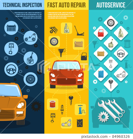 Auto Service Vertical Banner Set Auto Service Vertical Banner Set 84968326