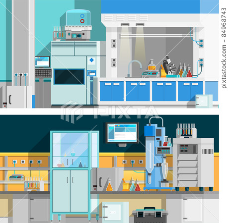 Two Science Laboratory Horizontal Banners 84968743