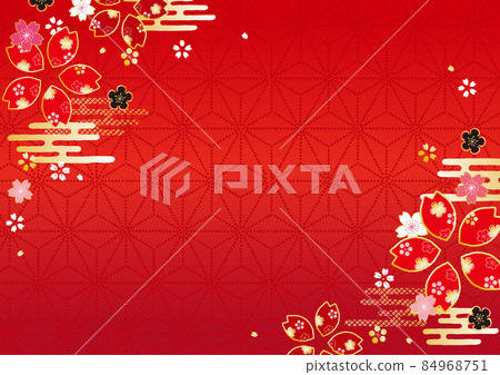 日本櫻花和李子的圖案背景 84968751