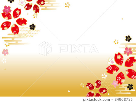 日本櫻花和李子的圖案背景 日本櫻花和李子的圖案背景 84968755