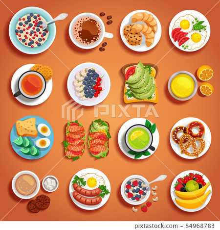 Breakfast Dishes Orange Set 84968783