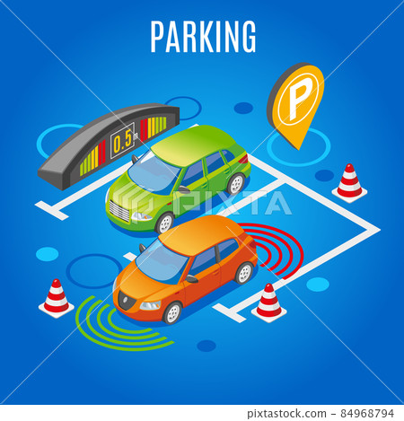 Isometric Parking Colored Background 84968794