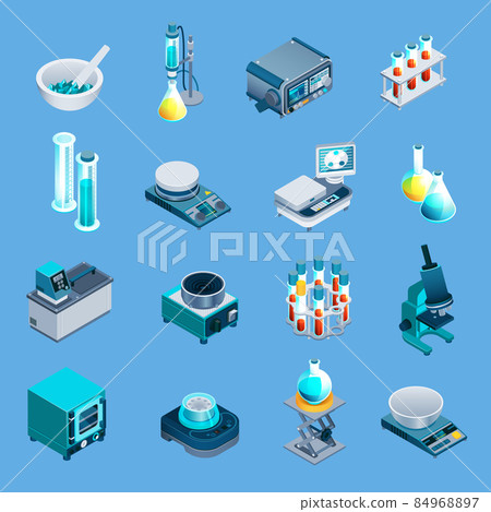 Laboratory Equipment Isometric Icons 84968897