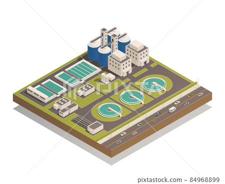 Waste Water Cleaning Isometric Composition Waste Water Cleaning Isometric Composition 84968899