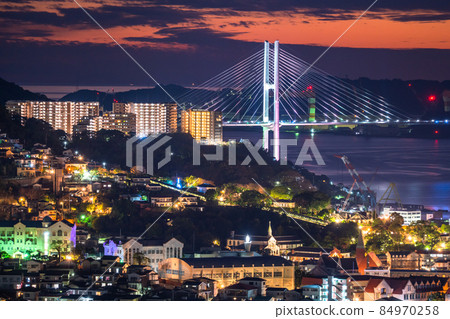 《Nagasaki Prefecture》 Night view of Nagasaki, Japan's three major night views, Kazagashira Park 84970258