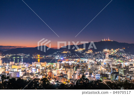 《Nagasaki Prefecture》 Night view of Nagasaki, Japan's three major night views, Kazagashira Park 84970517