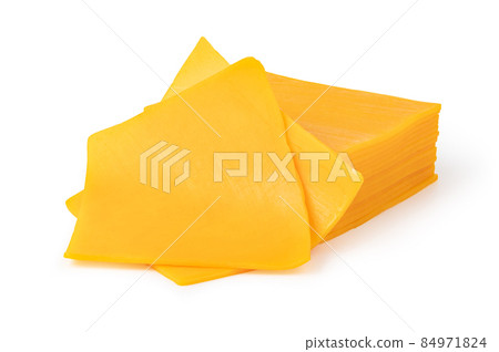 cheese slice on a white background 84971824