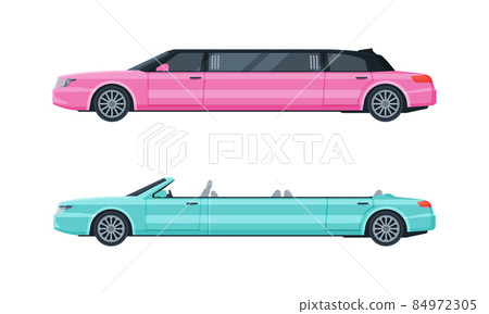 Limousine as Long Wheelbase Luxury Sedan and Urban Transport Vector Set Limousine as Long Wheelbase Luxury Sedan and Urban Transport Vector Set 84972305