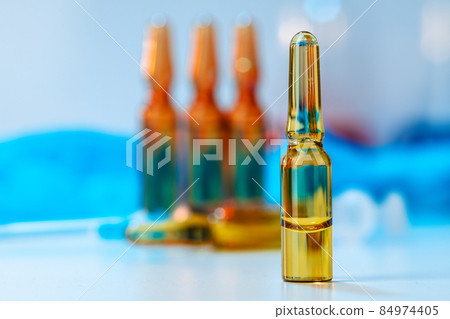Plain ampule vials for injections close up 84974405