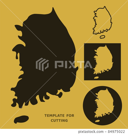 South korea map Template for laser cutting, wood carving, paper cut. Silhouettes for cutting. South korea map stencil. South korea map Template for laser cutting, wood carving, paper cut. Silhouettes for cutting. South korea map stencil. 84975022